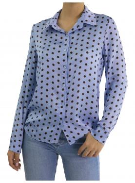 Camicia morbida in viscosa a pois 